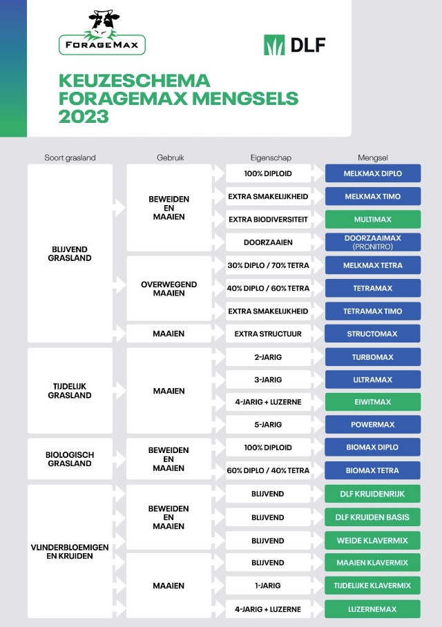 Keuzeschema ForageMax weidemengsels 2023 | DLF